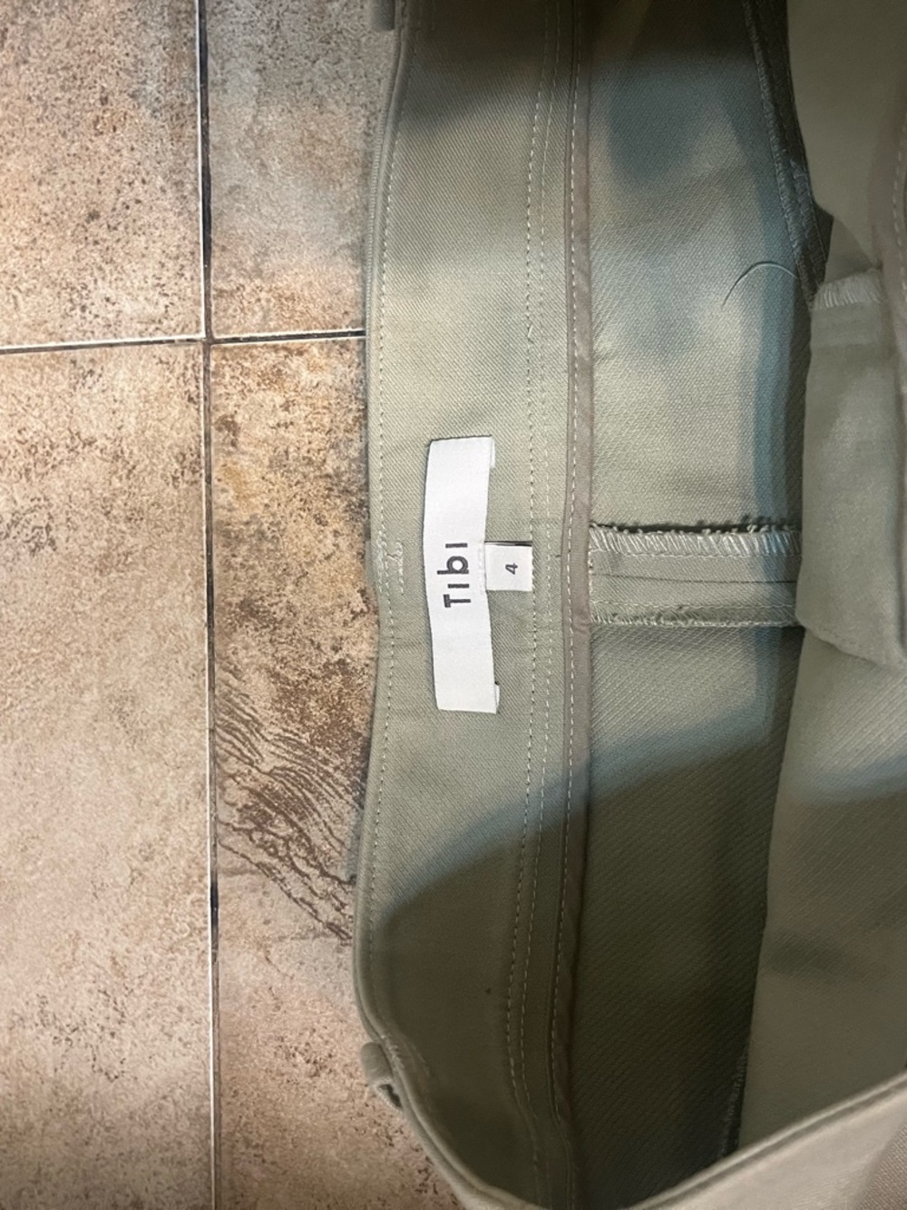 Tibi Light Sage High-Rise Trousers